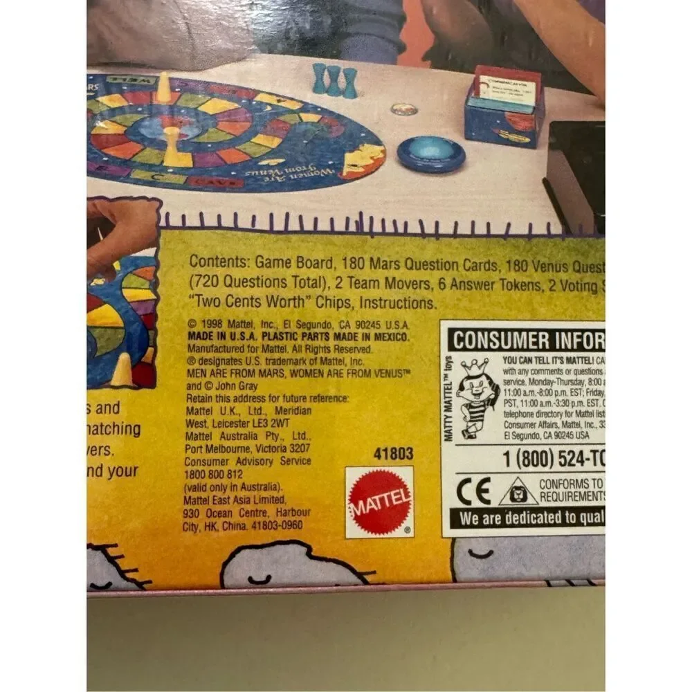 Men Are From Mars, Women Are From Venus The Game by Mattel 1998 41803 NWT